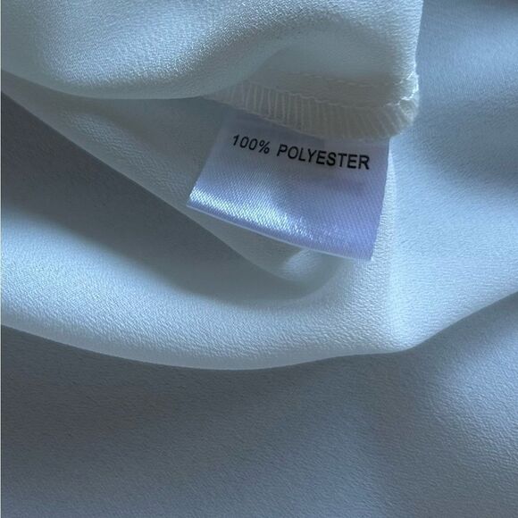 The Pyramid Collection White Long Sleeve Tie Front Blouse Size Large - Picture 5 of 8